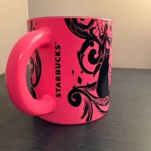 Starbucks Vibrant Pink Mug with Black Text